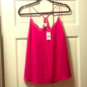 JCrew Hot Pink Scalloped Blouse